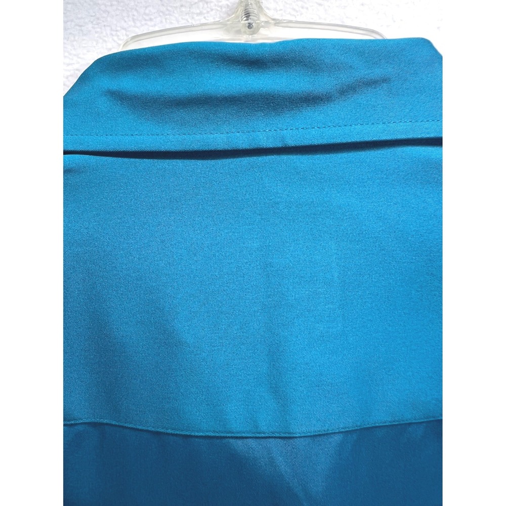 Flex Mens Luxury Collection Teal Blue Long Sleeve Button Down Dress Shirt XL - Picture 14 of 14